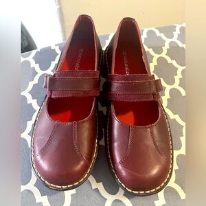Real Leather! Burgundy Mary Jean Shoes